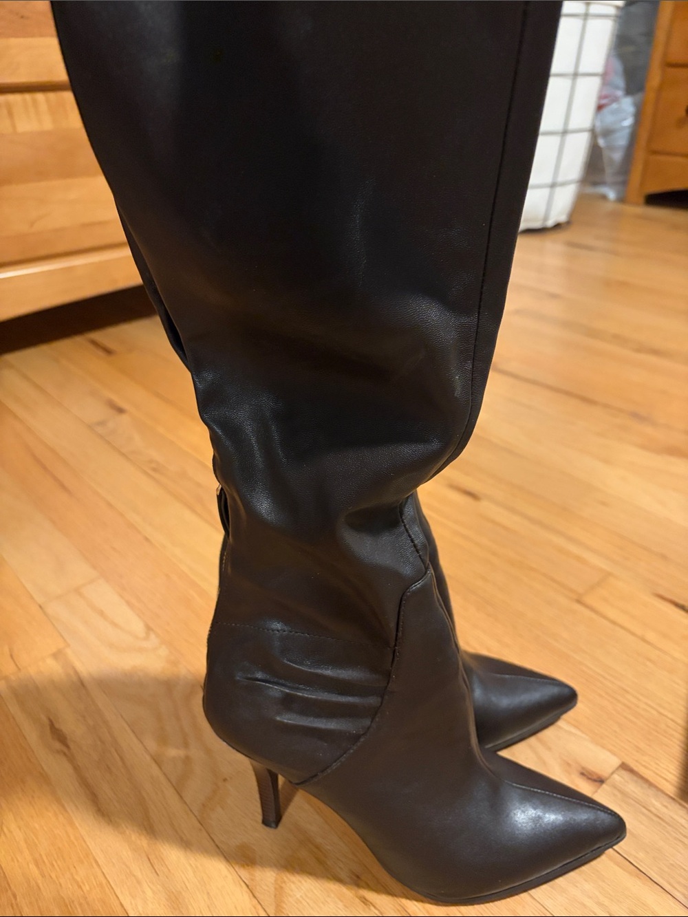 Nine West Chocolate brown to knee heel boots. In great condition.